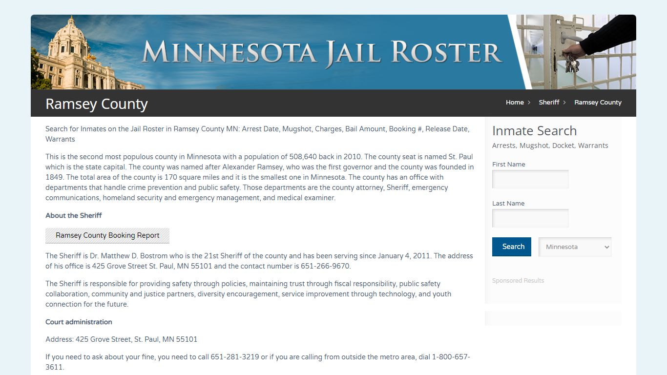 Ramsey County | Jail Roster Search